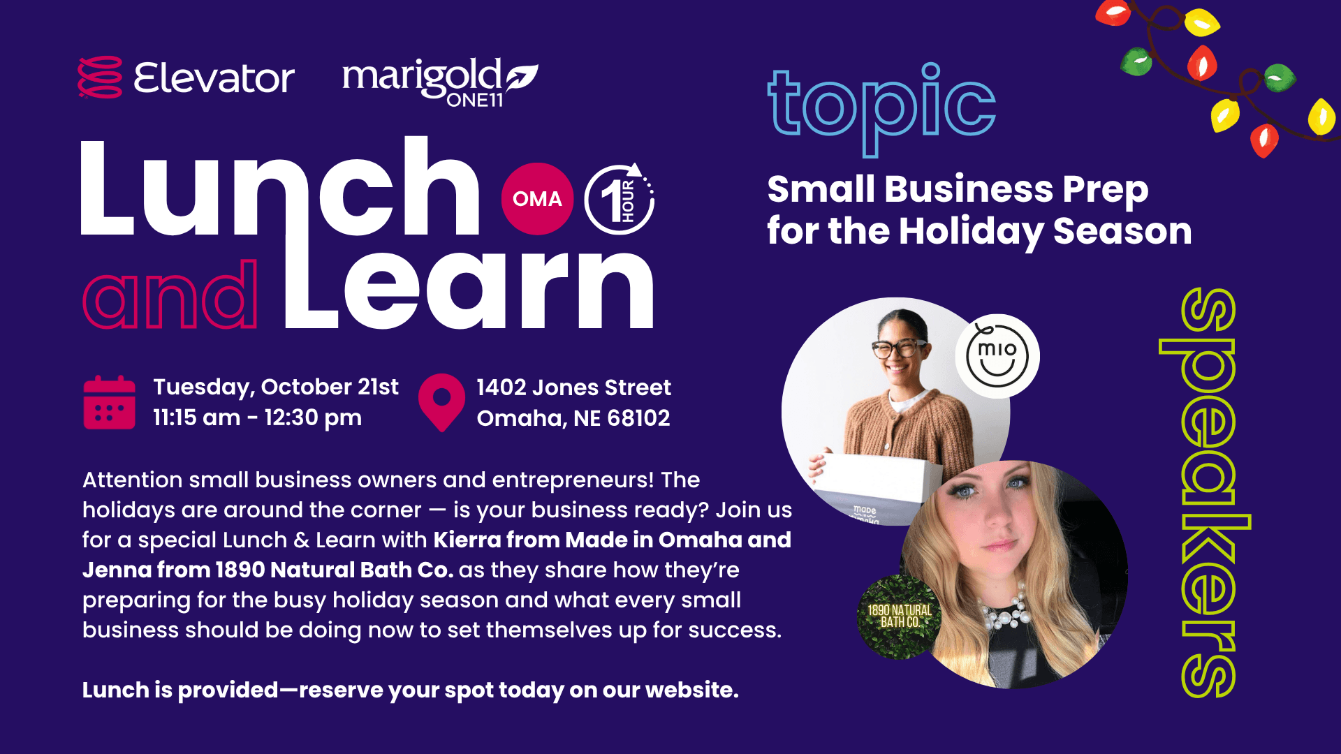 Kierra (Made In Omaha) and Jenna (1890 Natural Bath Co.)